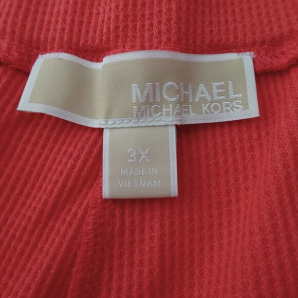 Michael Kors Wide Leg Pants Plus Size 3X Orange Coral Pull On Elastic Waist - Picture 9 of 11